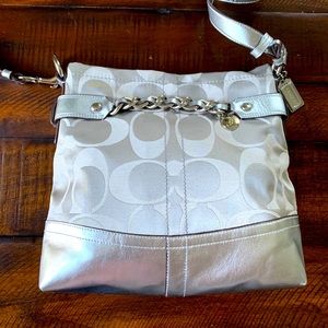 Silver Coach Cross-body Bag